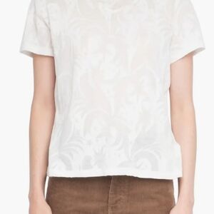 Zadig & Voltaire White Floral Short Sleeve Top
